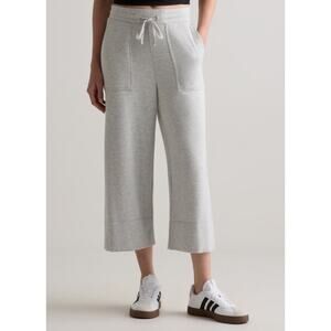 Nordstrom Quince Small Supersoft Fleece Crop Wide Leg Pant Lounge Capsule Cozy